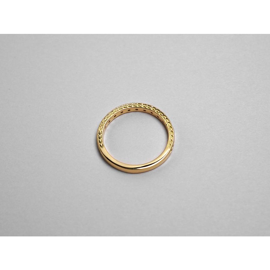 K18 ダイヤモンド バロック リング サイドと上下に麦の穂をイメージ  