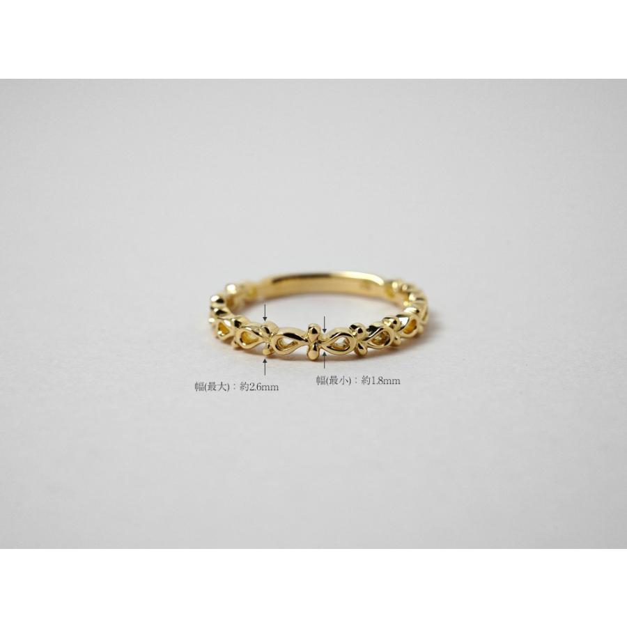 K18 アイビー リング レディース 地金 指輪 ピンキーリング 18k