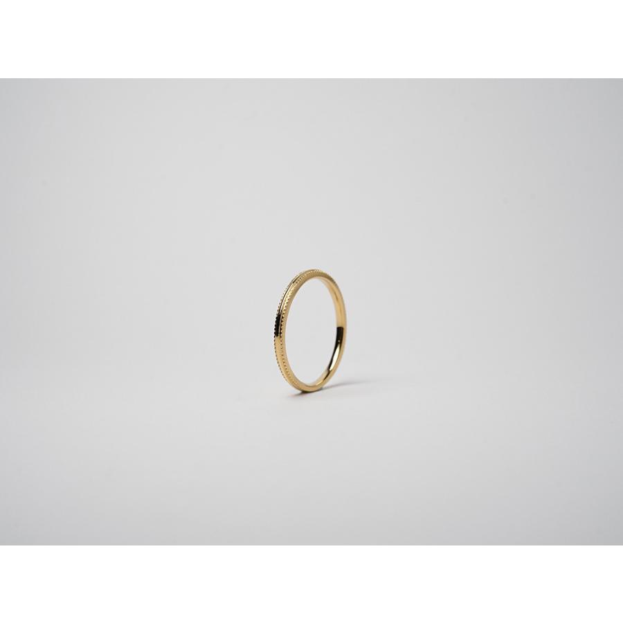 18K リング レディース 指輪 ミルグレーン シンプルでベーシック 地金