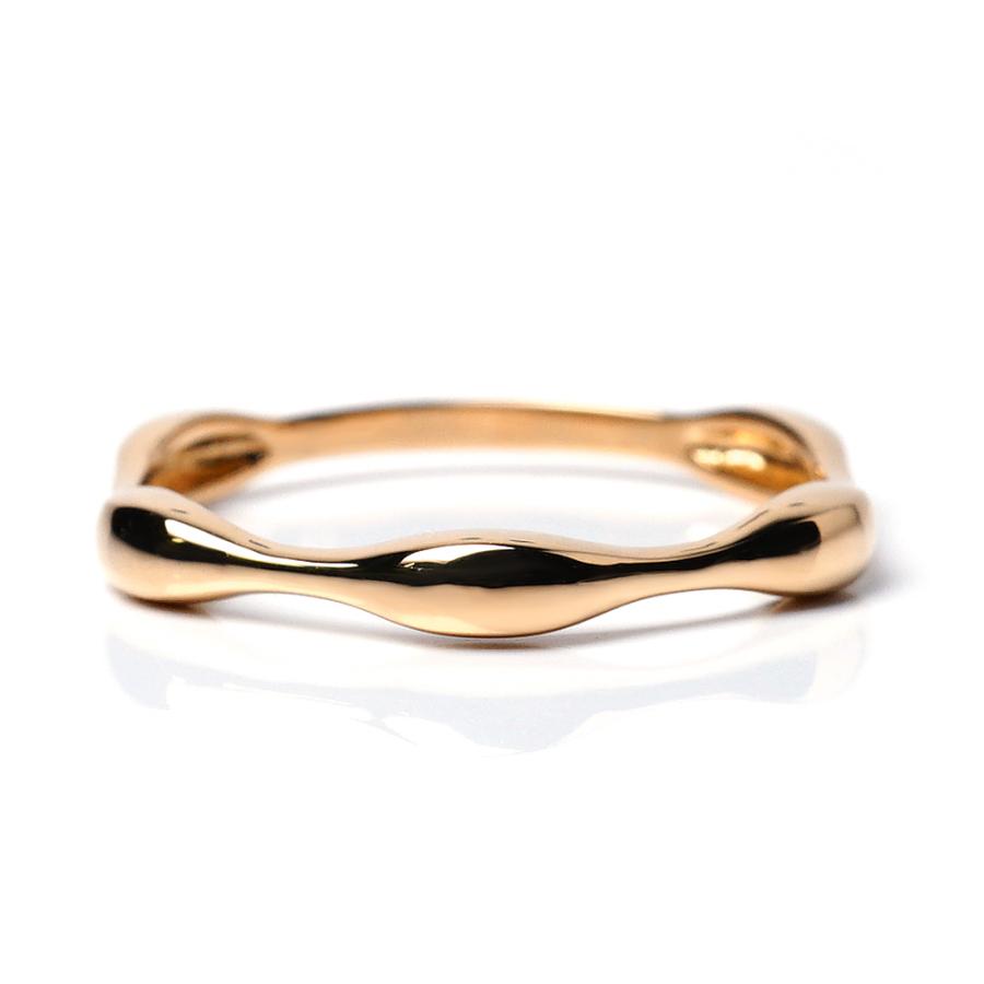 K18 スモーク リング レディース 指輪 スタックリング モコモコ 18k 18