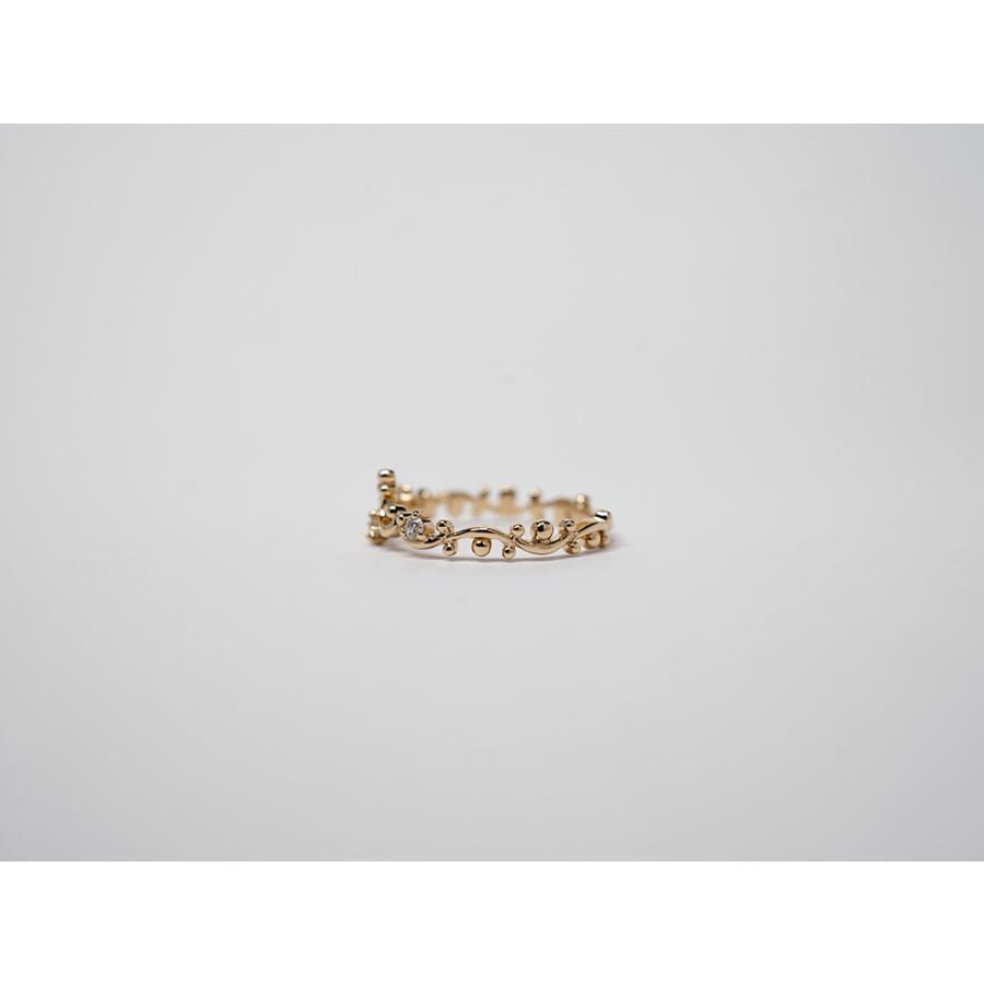 ピンキーリング 18K リング レディース 指輪 ダイヤモンド ティアラ