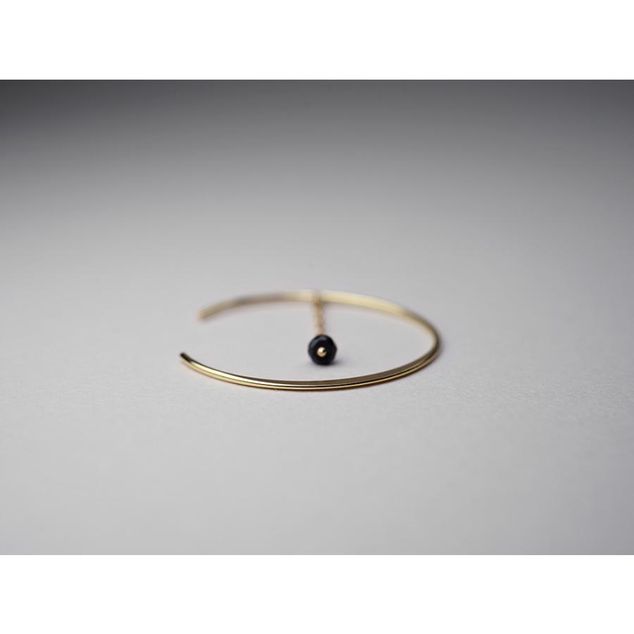 ピアス 18K フープピアス ゆれるピアス ブラックスピネル 揺れるピアス チェーン レディース 18金 K18 プレゼント 送料無料 rpa1884323の画像