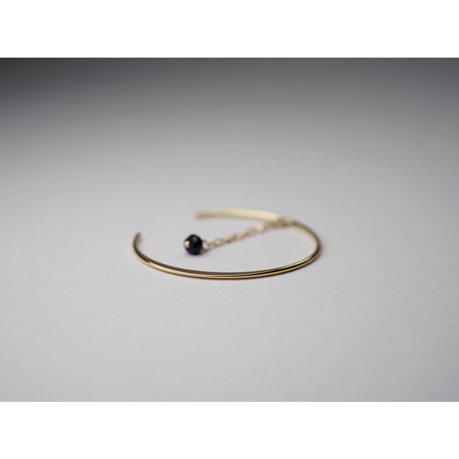ピアス 18K フープピアス ゆれるピアス ブラックスピネル 揺れるピアス チェーン レディース 18金 K18 プレゼント 送料無料 rpa1884323の画像