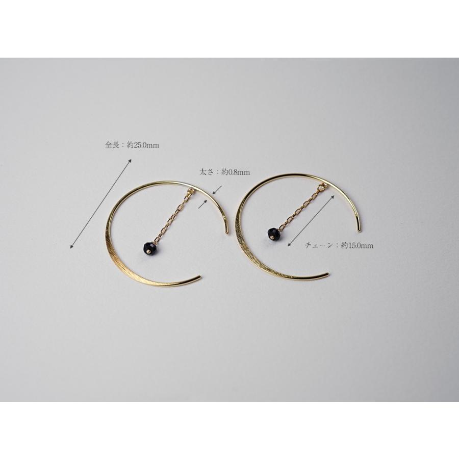 ピアス 18K フープピアス ゆれるピアス ブラックスピネル 揺れるピアス チェーン レディース 18金 K18 プレゼント 送料無料 rpa1884323の画像