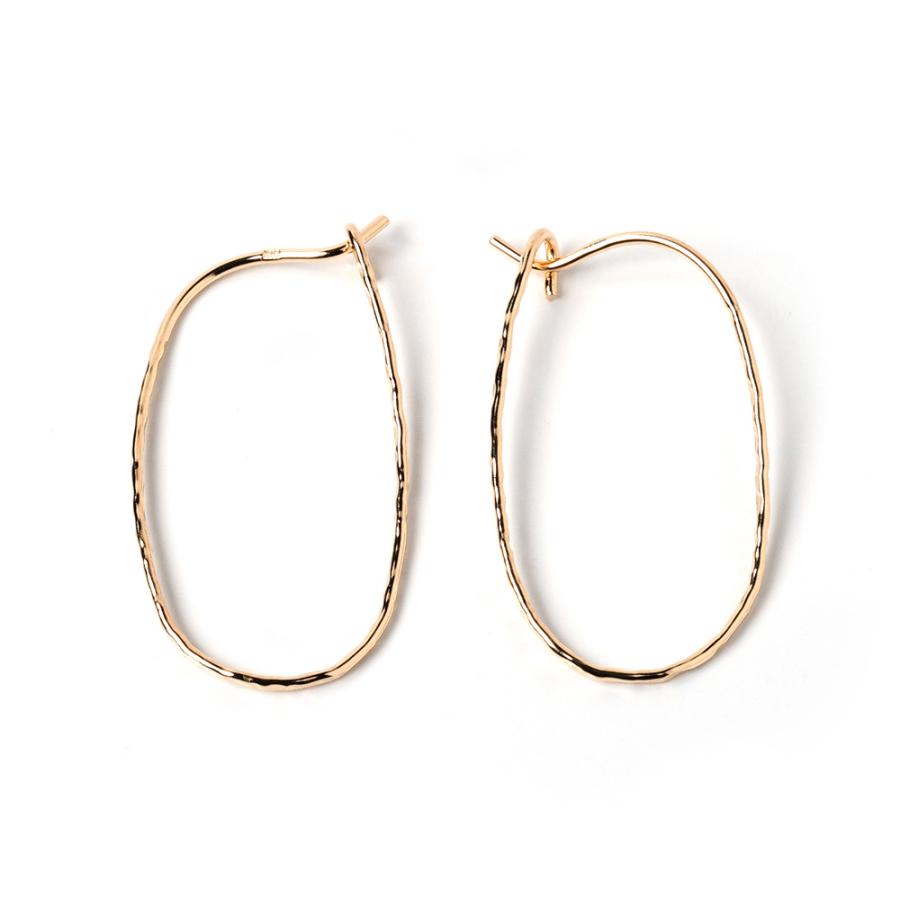 フープピアス k18 レディース ピアス シンプル 大きい フープ ピアス18