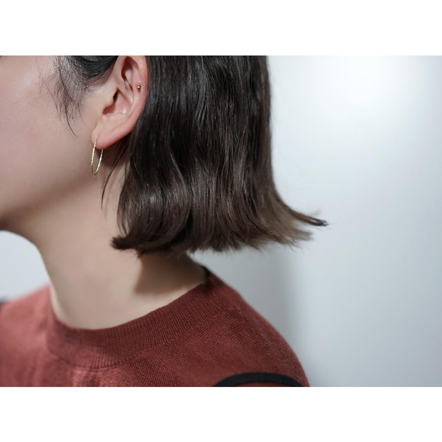 フープピアス k18 レディース ピアス シンプル 大きい フープ ピアス18