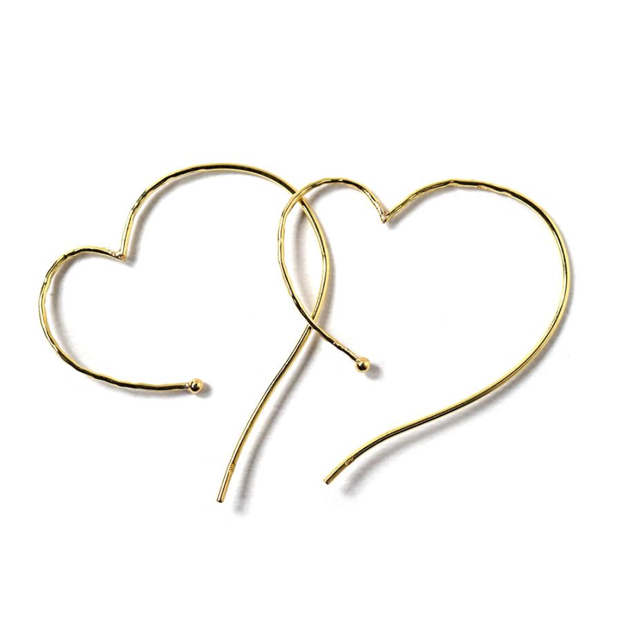 18金 フープピアス ハート 18K ピアス ゆれるピアス 大きい 18金 フープピアス ハート 18K ピアス ゆれるピアス 大きい