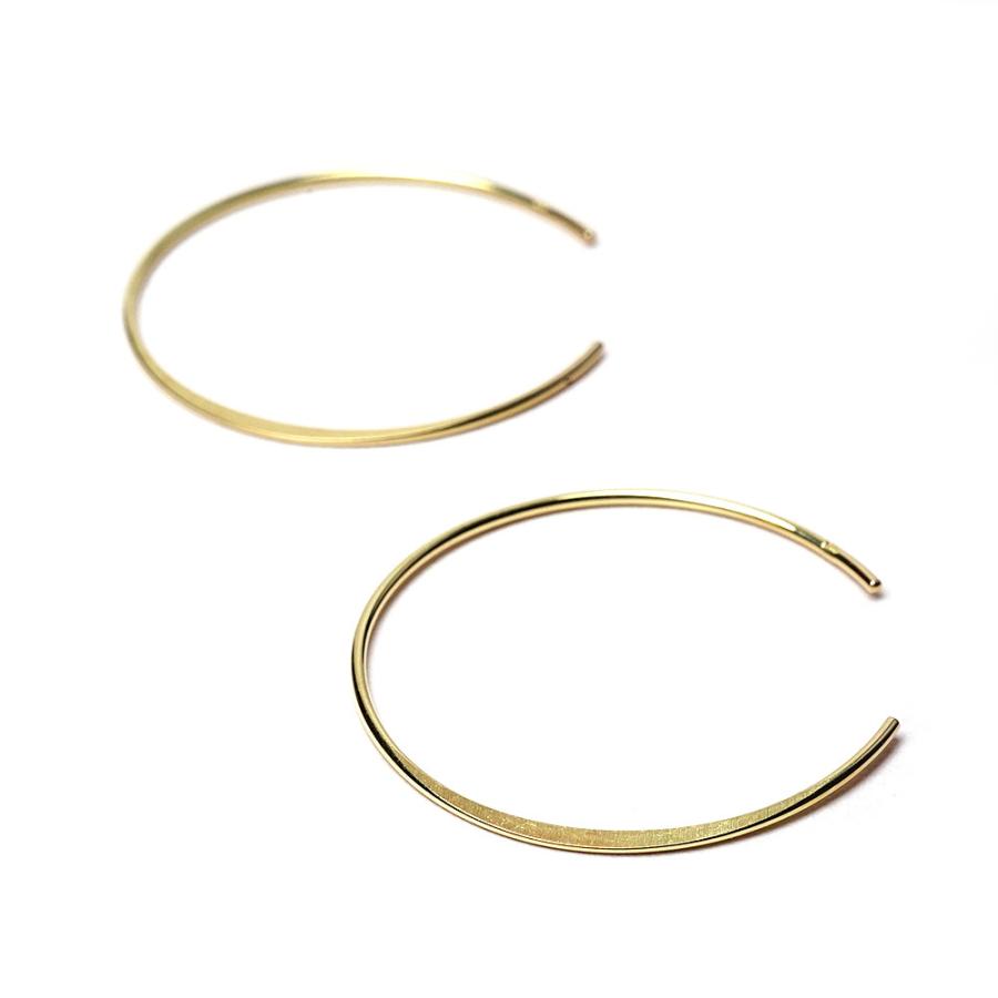 18K フープピアス レディース ピアス フープ リング 揺れるピアス ゆれるピアス 大きい シンプル 18金 K18 送料無料 rpa1884223の画像
