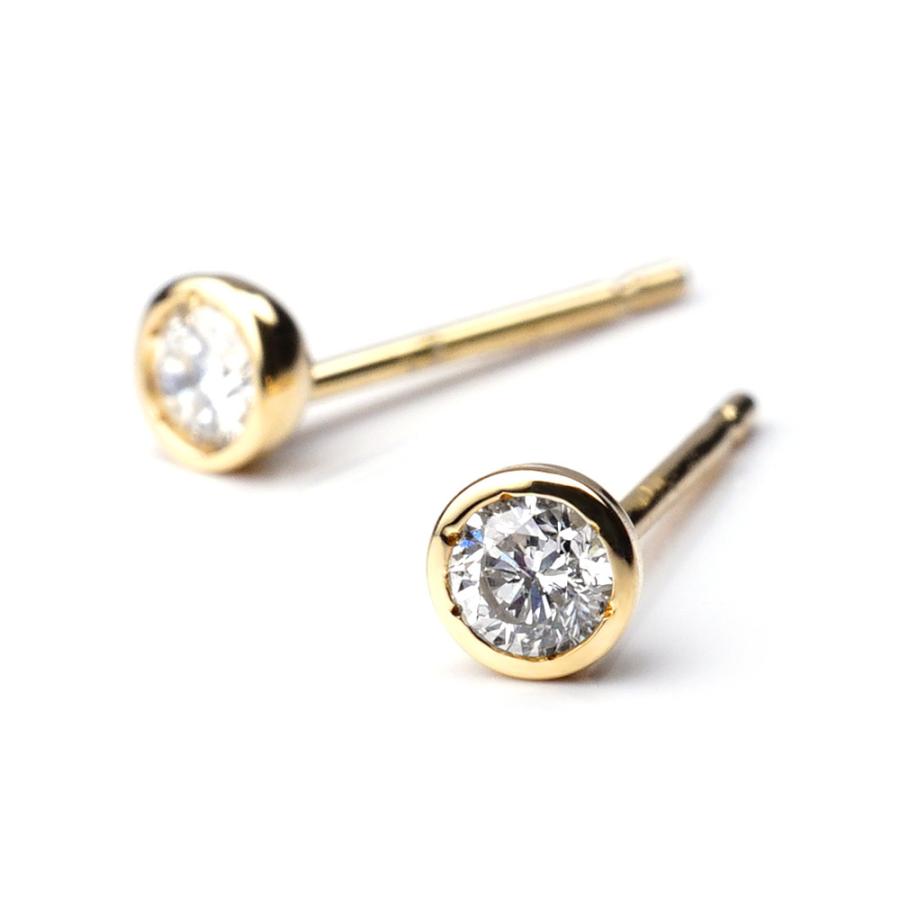 K18 ダイヤモンド スタッド ピアス 0.1ct(H/SIクラス)で飽きのこないベーシックなデザイン ダイヤ セカンドピアス 18k 18金 rpa1945123の画像
