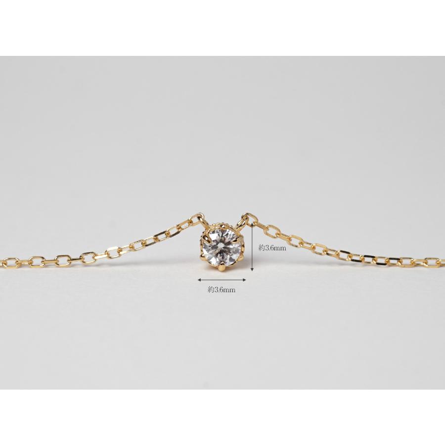 K18 ダイヤモンド ネックレス 0.1ct クラウン 女性らしさを K18 ダイヤモンド ネックレス 0.1ct クラウン 女性らしさを