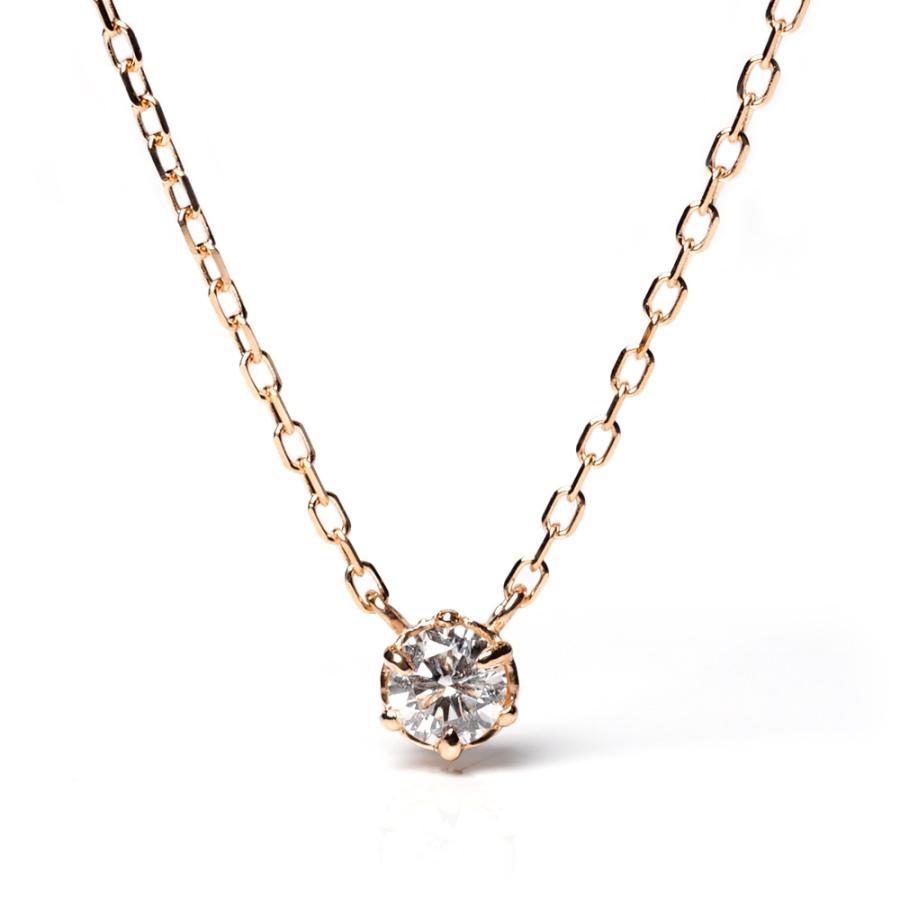 K18 ダイヤモンド ネックレス 0.1ct クラウン 女性らしさを K18 ダイヤモンド ネックレス 0.1ct クラウン 女性らしさを