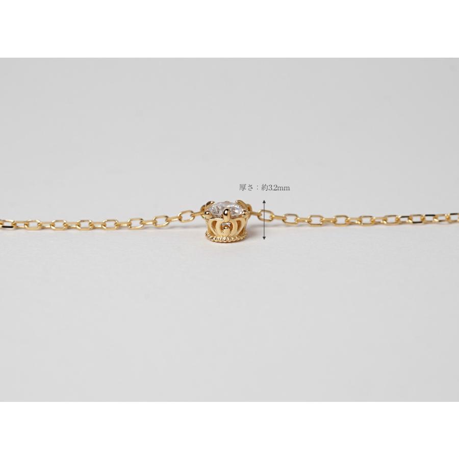 K18 ダイヤモンド ネックレス 0.1ct クラウン 女性らしさを K18 ダイヤモンド ネックレス 0.1ct クラウン 女性らしさを