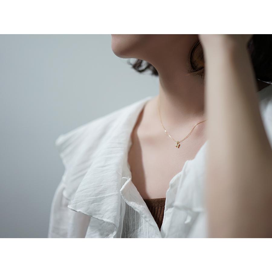 K18Diaプチネックレス K18 イニシャル ダイヤモンド プチ ネックレス プチイニシャル