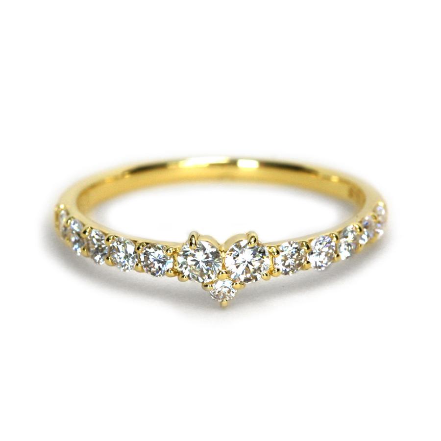 天然ダイヤモンド リング ハートリング k18 K18 ハートモチーフ ダイヤモンド リング 0.5ct ダイヤ 指輪 18k 18金
