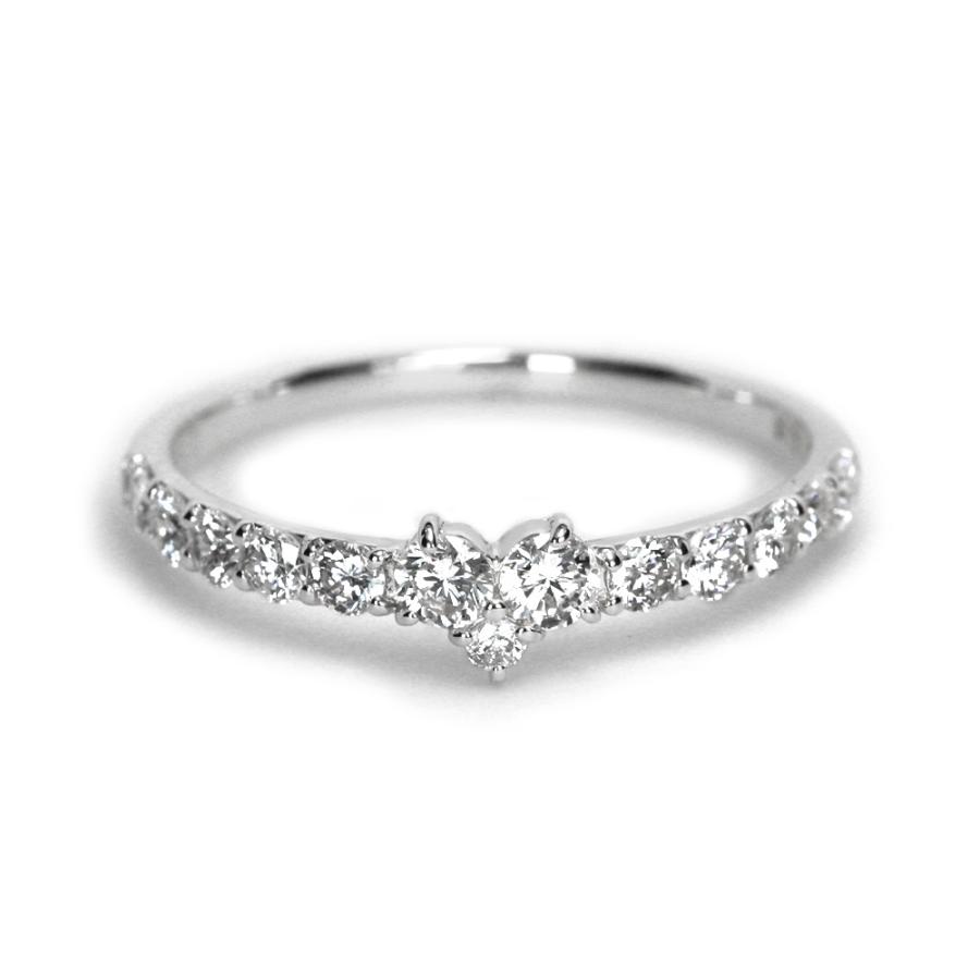 K18 ハートモチーフ ダイヤモンド リング 0.5ct ダイヤ 指輪 18k 18金