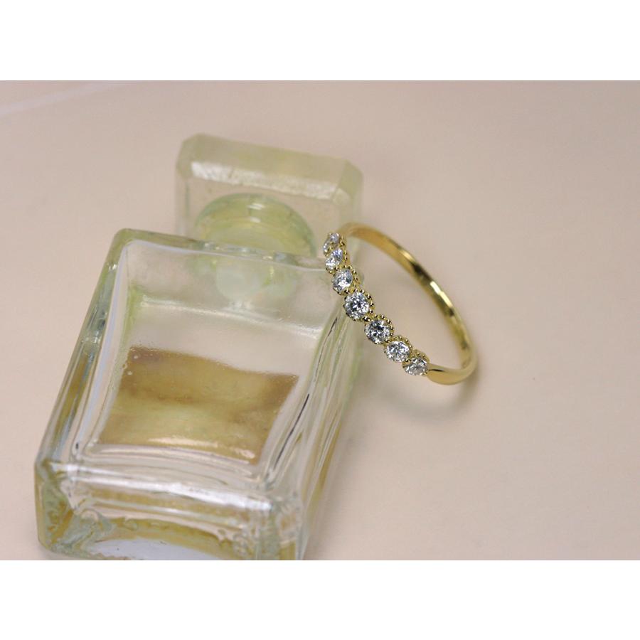 K18 セブン ダイヤモンド リング 0.3ct ダイヤ エタニティ