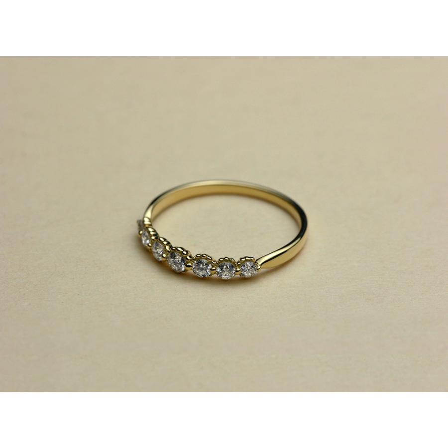 K18 セブン ダイヤモンド リング 0.3ct ダイヤ エタニティ