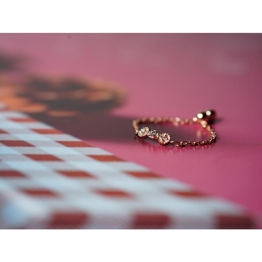 K18 ダイヤモンド リュバン チェーン リング リボンチェーンリング