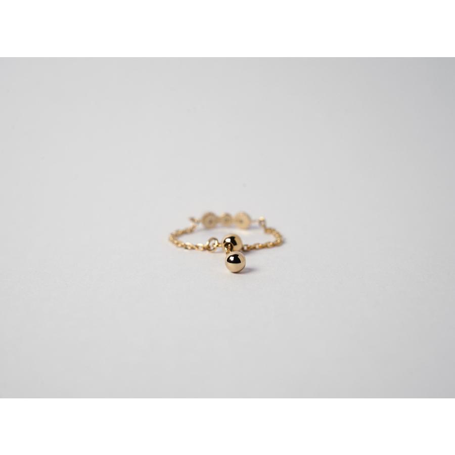 K18 ダイヤモンド リュバン チェーン リング リボンチェーンリング