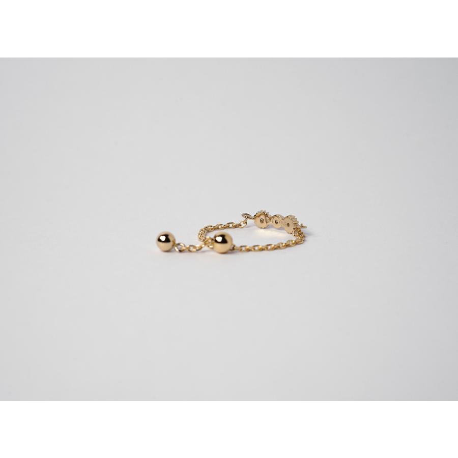 K18 ダイヤモンド リュバン チェーン リング リボンチェーンリング