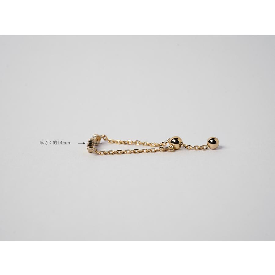 K18 ダイヤモンド リュバン チェーン リング リボンチェーンリング