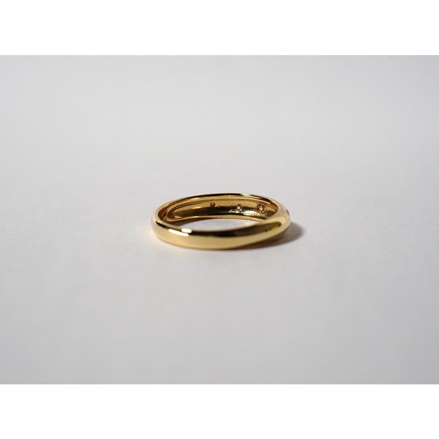 18K リング レディース 指輪 ドット ダイヤモンド マット アシンメトリー ダイヤ ダイアモンド 18金 K18 送料無料 rpaub4922の画像