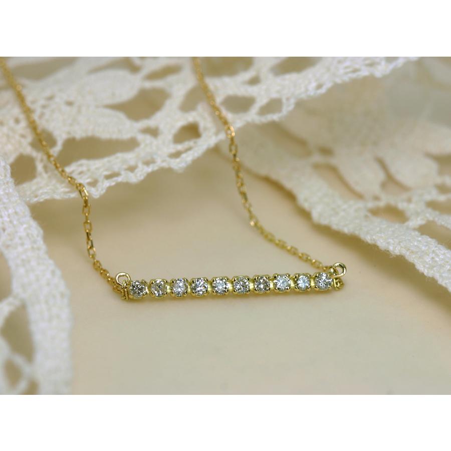 4/3午後値上げ実施】 K18 ダイヤモンド ネックレス 0.3ct straight one 