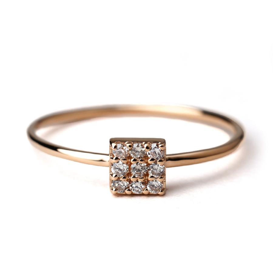 18K リング レディース 指輪 ダイヤモンド カレ ダイヤ ダイアモンド 18金 K18 金属アレルギー対応 プレゼント 送料無料 rph38456222の画像