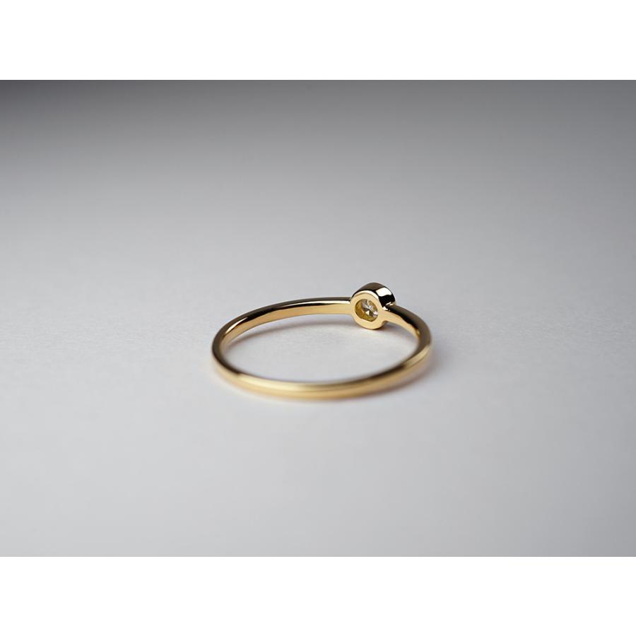 K18 ベゼル ダイヤモンド リング 思わず着けたくなってしまう0.1ct 一粒ダイヤモンドリング レディース ダイヤ リング ダイアモンド 重ね付け rpaub10622の画像