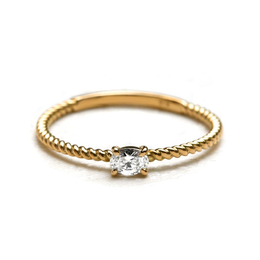 A*様 オーバル　ダイヤモンドリング　K18 K18 ダイヤモンド0.3ct オーバルカット 覆輪 リング – anybelle