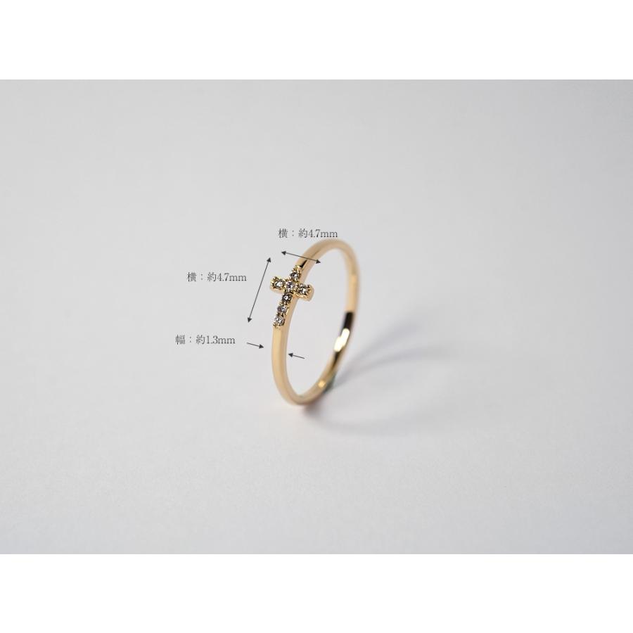 18K リング レディース 指輪 ダイヤモンド ベイビー クロス ダイヤ