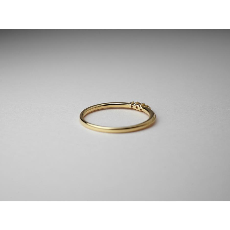 K18 ダイヤモンド ミルグレイン リング フェミニンなスタックリング