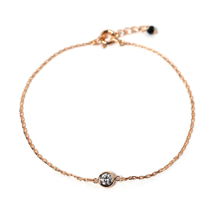 ダイヤモンド0.1ct K18 ブレスレット K18 ダイヤモンド ブレスレット 0.1ct The pavilion シンプル ブレス
