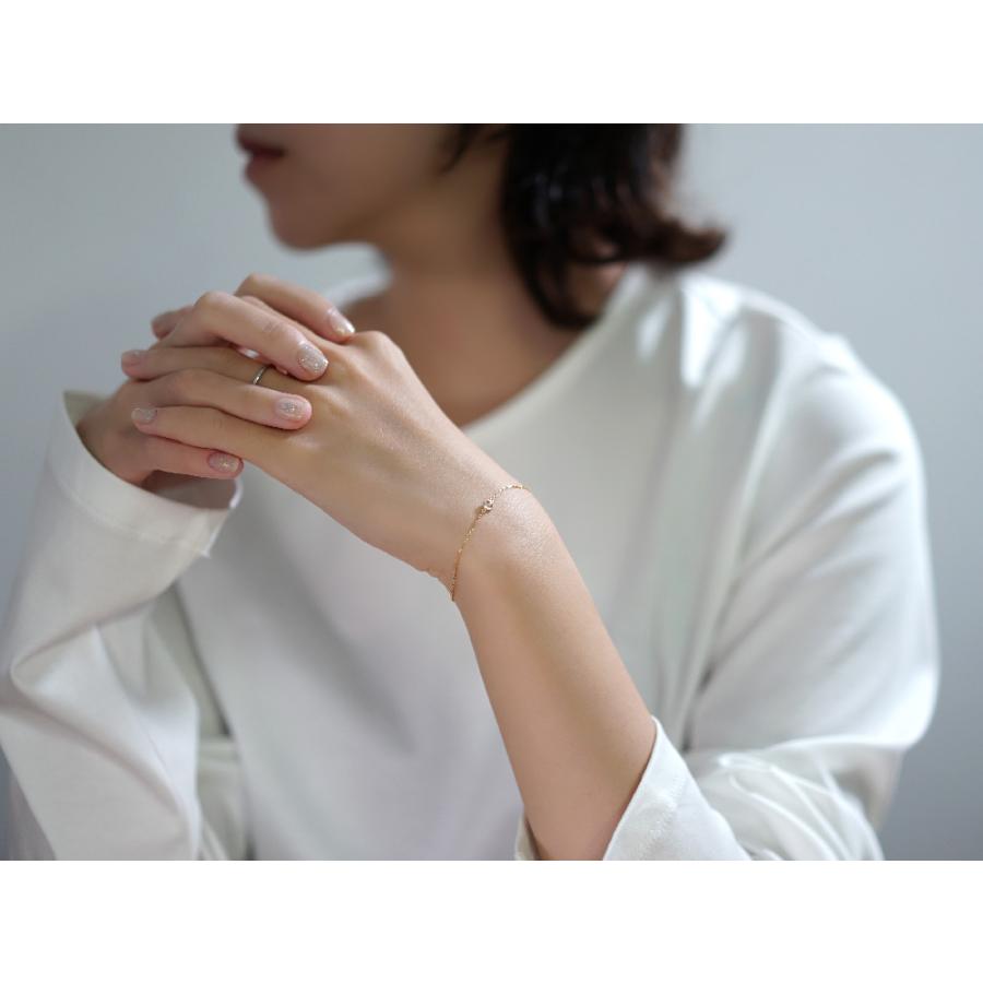 ダイヤモンド シンプル ブレスレット ダイヤモンド 14K イエローゴールド テニスブレスレット 幅3mm 17cm アクセサリー