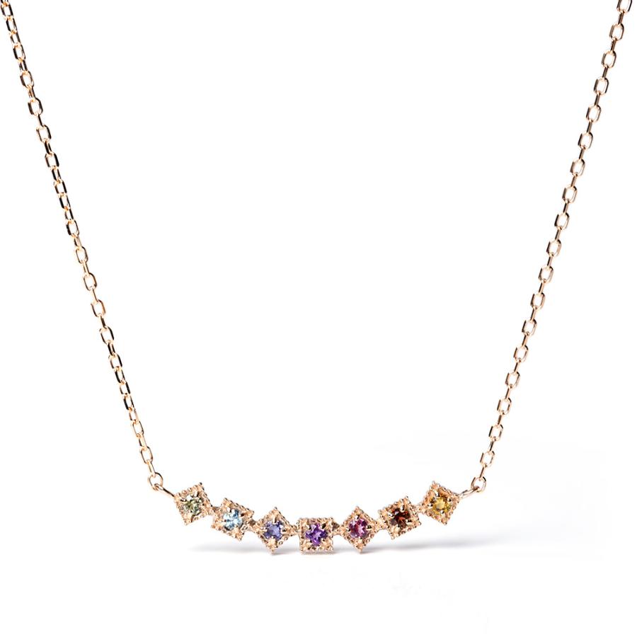 ネックレス レディース 18金 18K アミュレット ガーネット