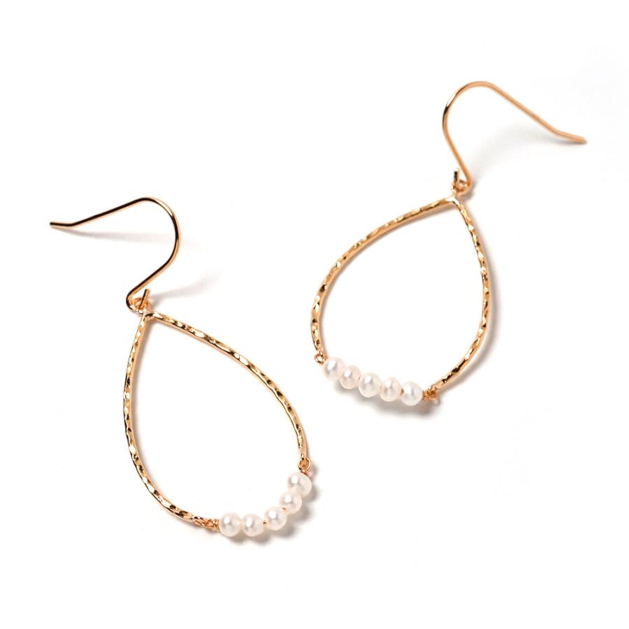 ピアス 18K パールドロップ 真珠 18金ピアス ゴールド 18Kアメリカン