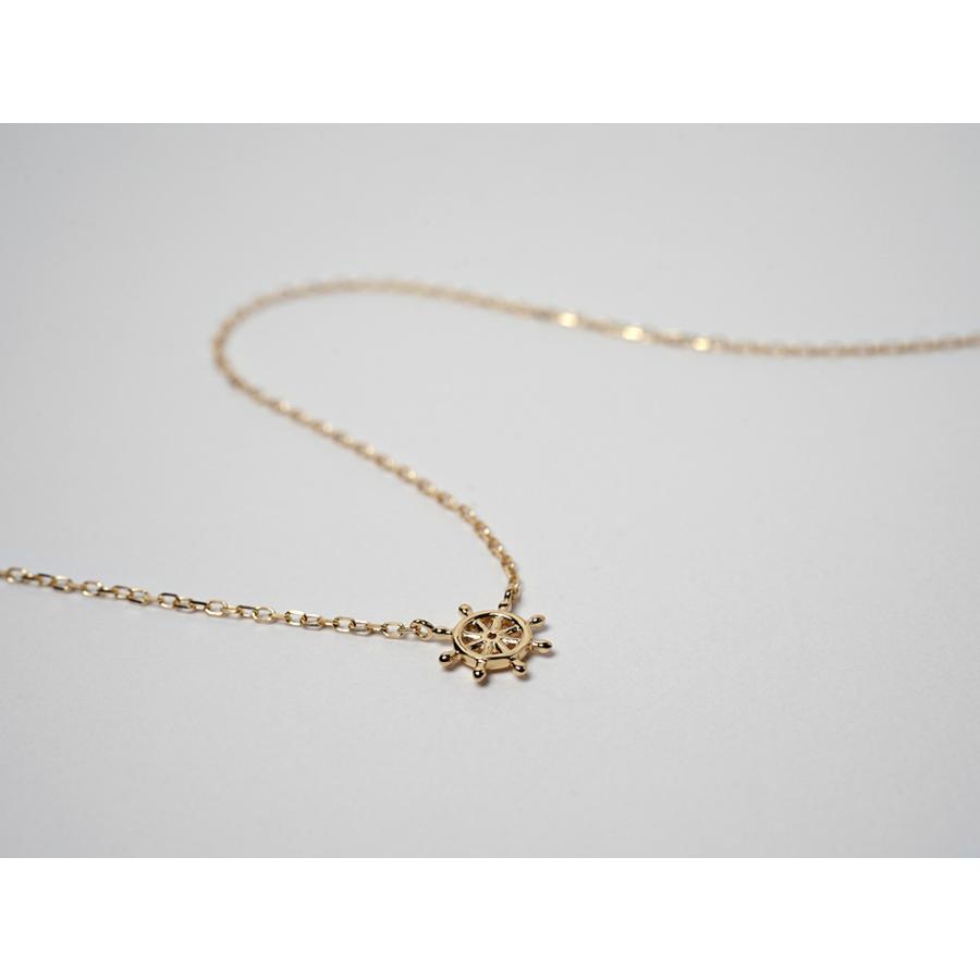 K18 マリブネックレス レディース マリン 海 モチーフ 舵 女性用 18k 
