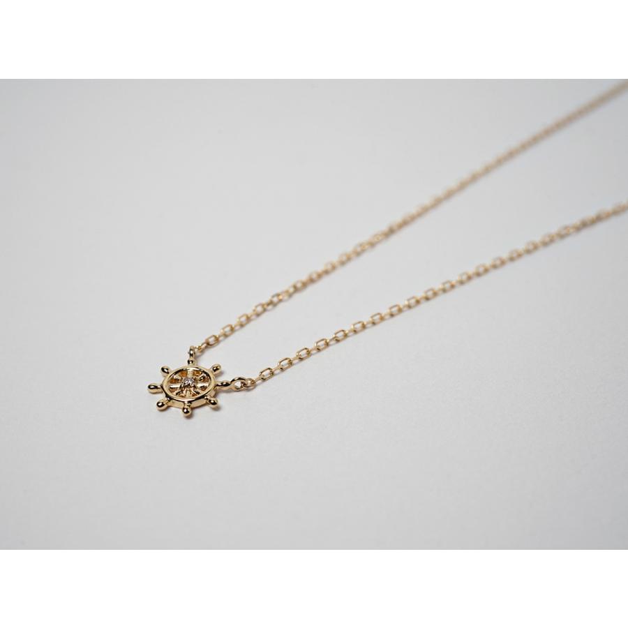 K18 マリブネックレス レディース マリン 海 モチーフ 舵 女性用 18k