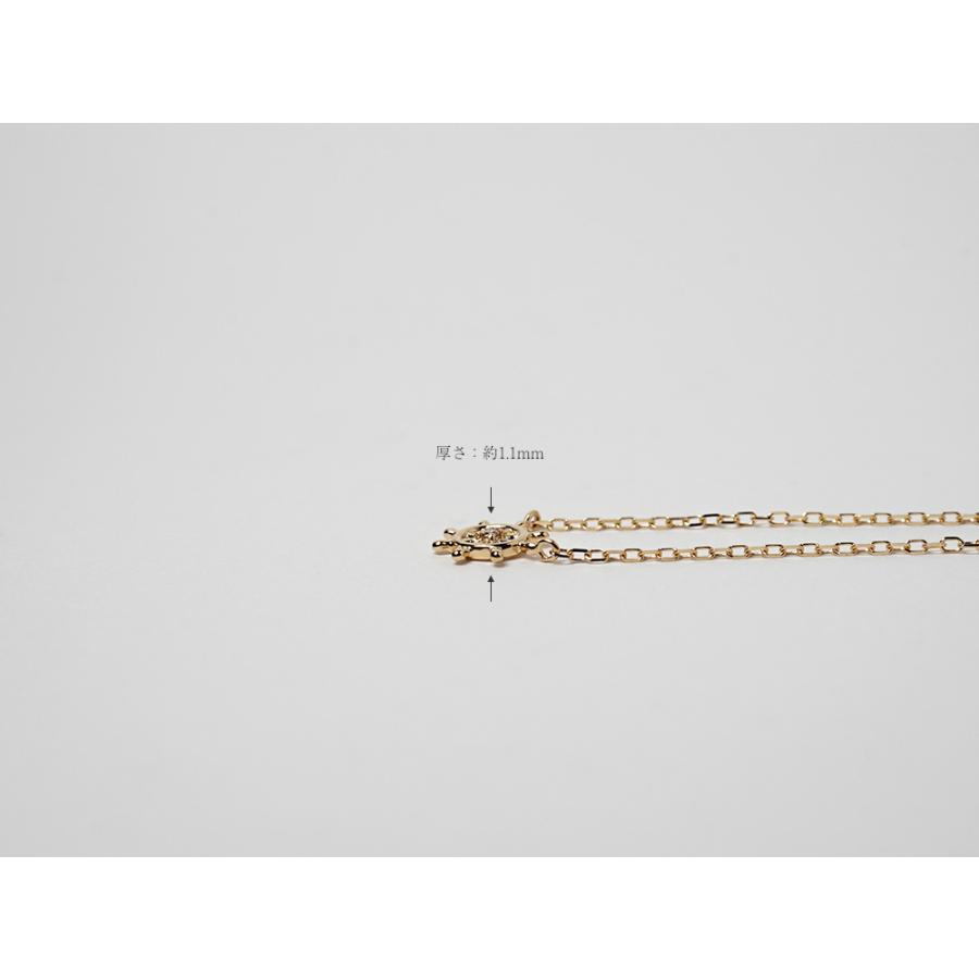 K18 マリブネックレス レディース マリン 海 モチーフ 舵 女性用 18k 18金 一粒ダイヤ ネックレス 女性 ギフト プラチナ可 rph68989021の画像