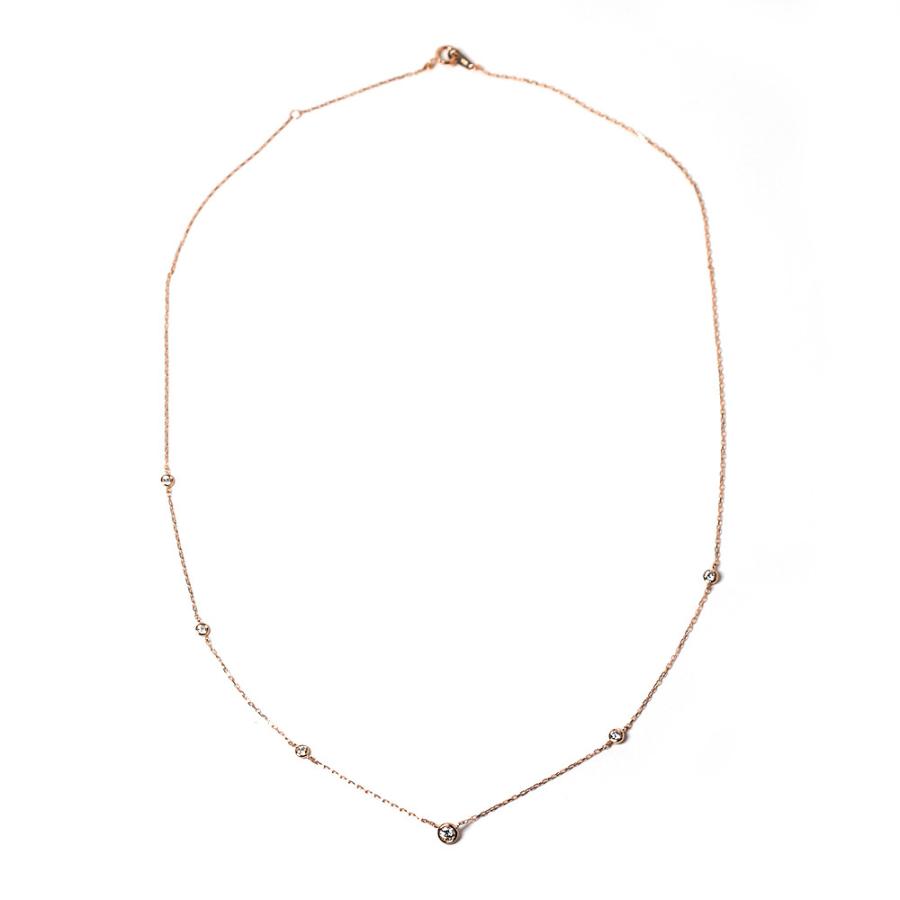18K エスタシオン ネックレス 0.3ct アシンメトリー ダイヤモンド 18k ダイア ペンダント レディース 18金 K18 プレゼント rpaub421の画像