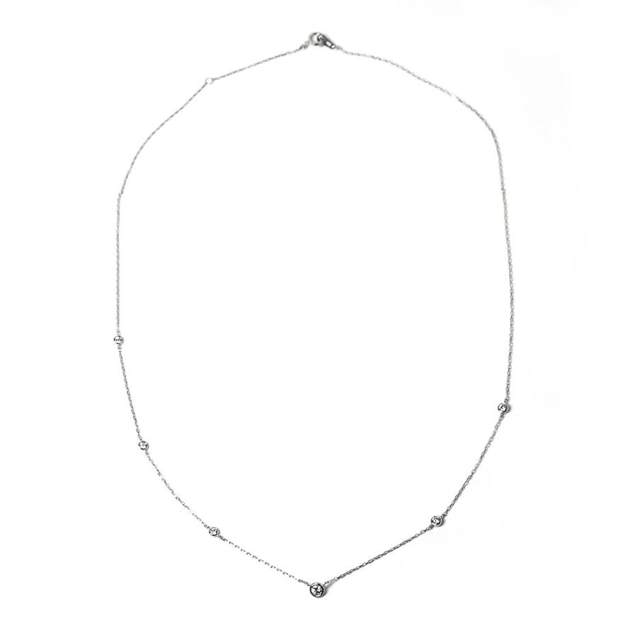 18K エスタシオン ネックレス 0.3ct アシンメトリー ダイヤモンド 18k ダイア ペンダント レディース 18金 K18 プレゼント rpaub421の画像