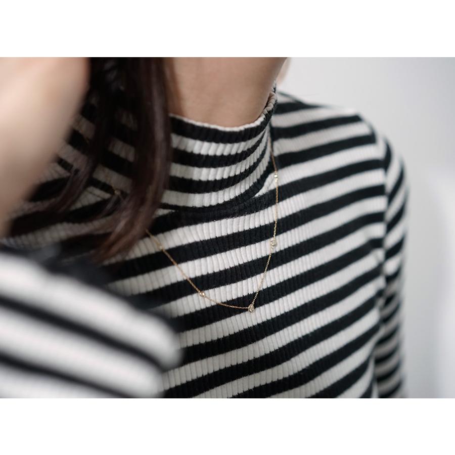 18K エスタシオン ネックレス 0.3ct アシンメトリー ダイヤモンド 18k ダイア ペンダント レディース 18金 K18 プレゼント rpaub421の画像