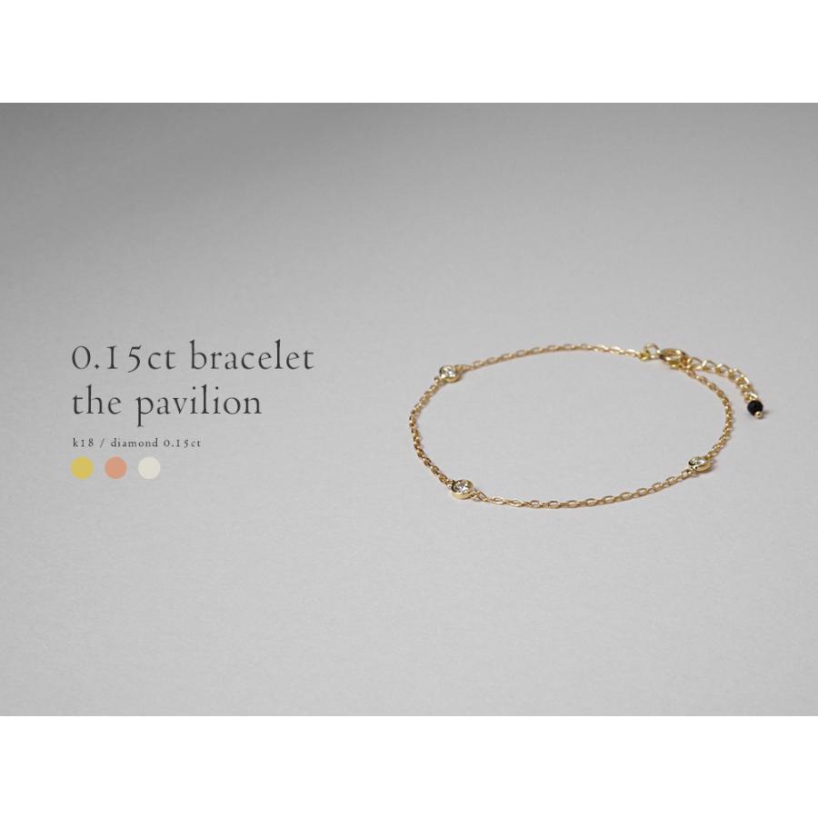ブレスレット レディース 18K ダイヤモンド 0.15ct ダイヤ 18k 18金18