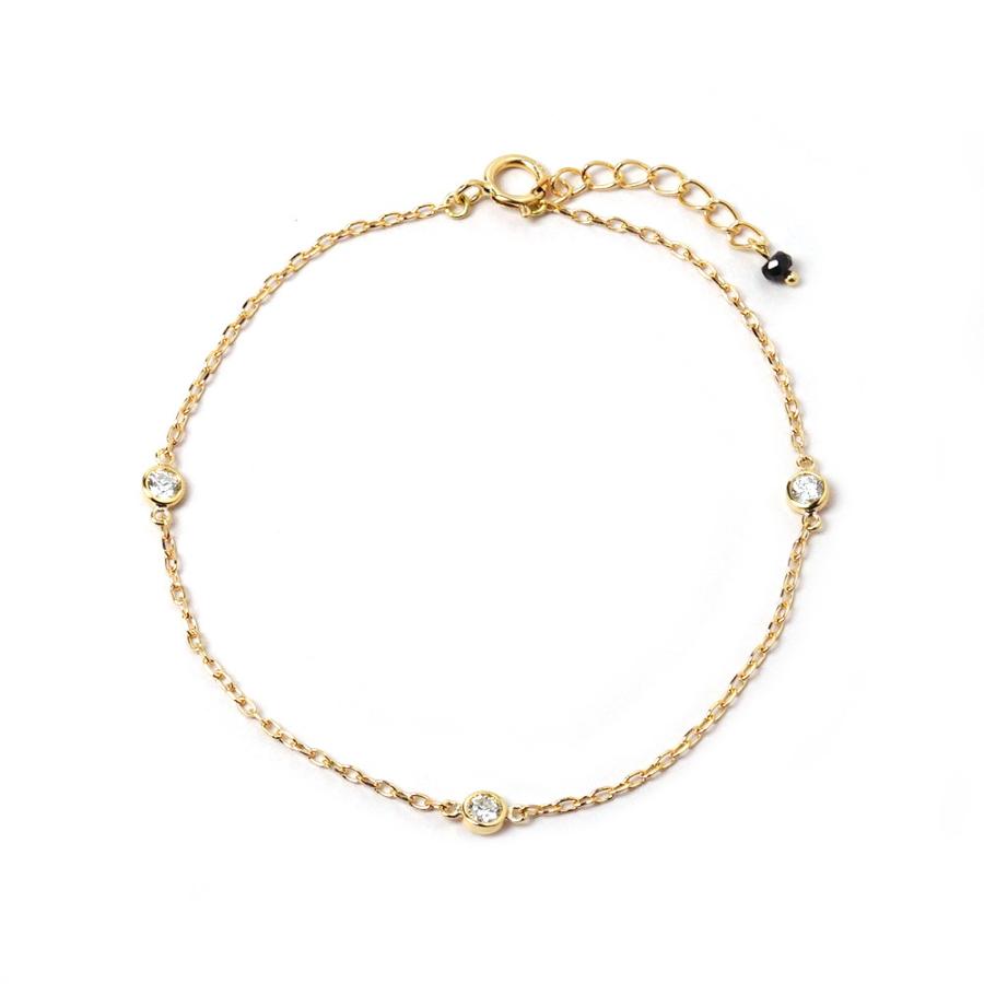 ブレスレット レディース 18K ダイヤモンド 0.15ct ダイヤ 18k 18金18