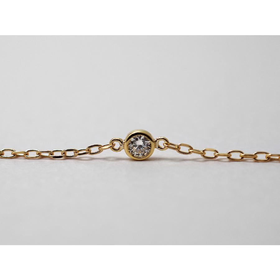ブレスレット レディース 18K ダイヤモンド 0.15ct ダイヤ 18k 18金18