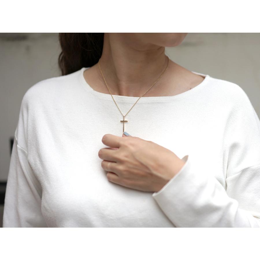 K18 レディー クロス ペンダントトップ クロスネックレス レディース