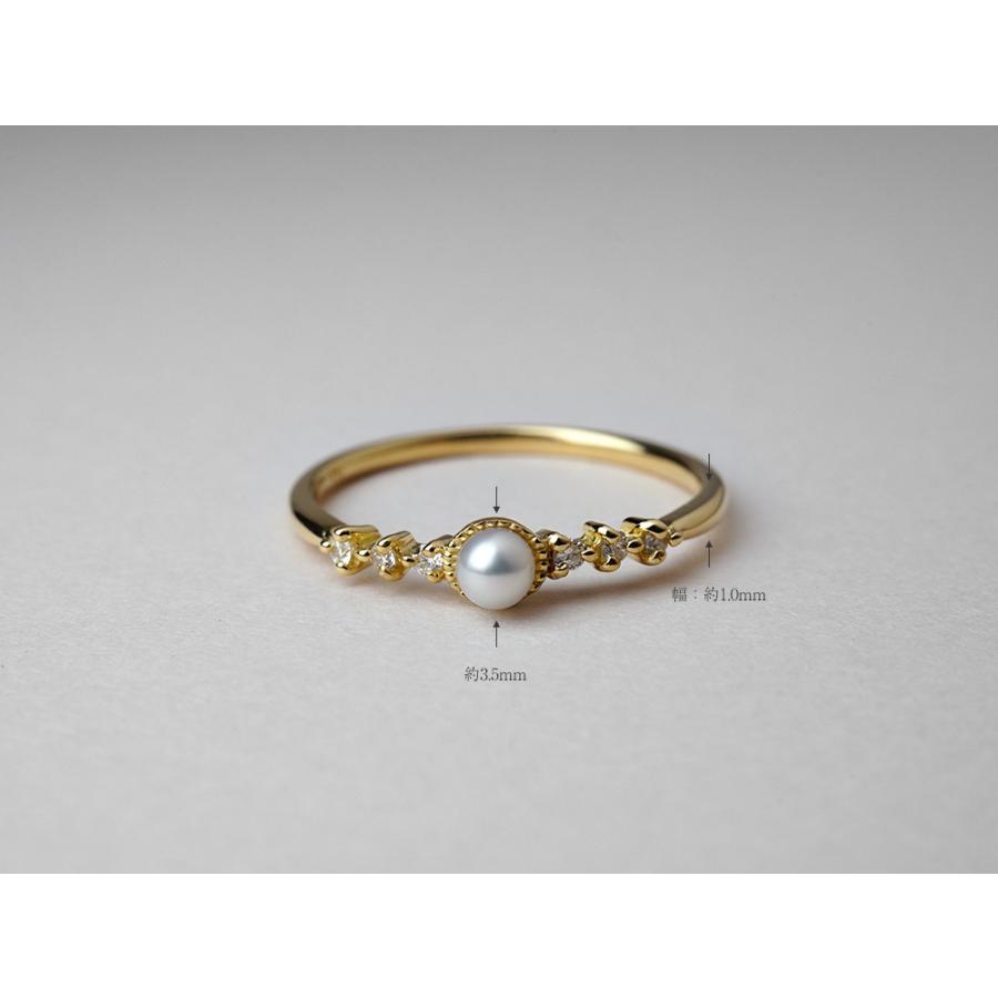 18K リング レディース 指輪 パール ダイヤモンド 真珠 ダイヤ ダイアモンド 結婚式 冠婚葬祭 18金 K18 金属アレルギー対応 rpa1975822の画像