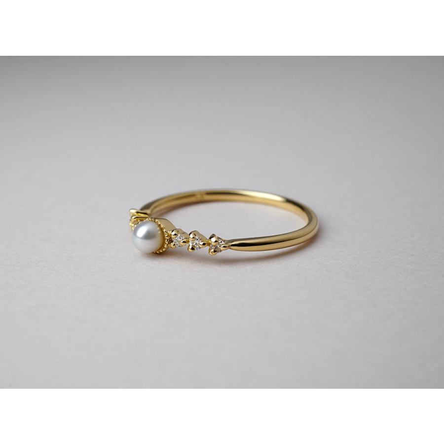 18K リング レディース 指輪 パール ダイヤモンド 真珠 ダイヤ ダイアモンド 結婚式 冠婚葬祭 18金 K18 金属アレルギー対応 rpa1975822の画像