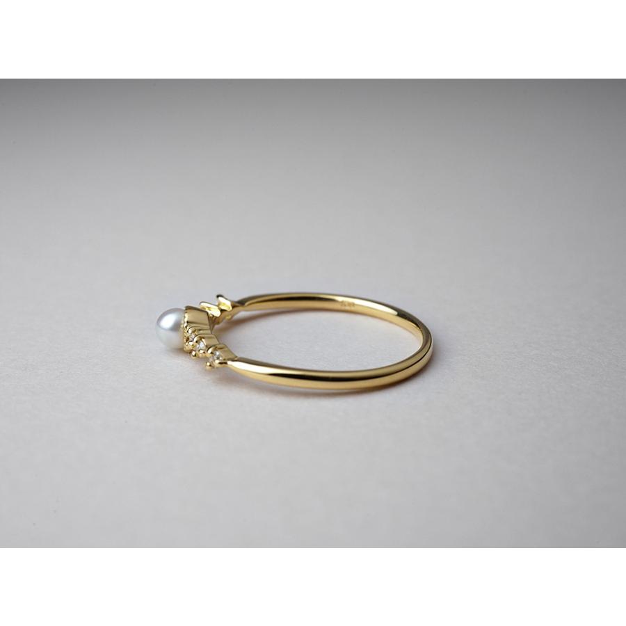 18K リング レディース 指輪 パール ダイヤモンド 真珠 ダイヤ ダイアモンド 結婚式 冠婚葬祭 18金 K18 金属アレルギー対応 rpa1975822の画像