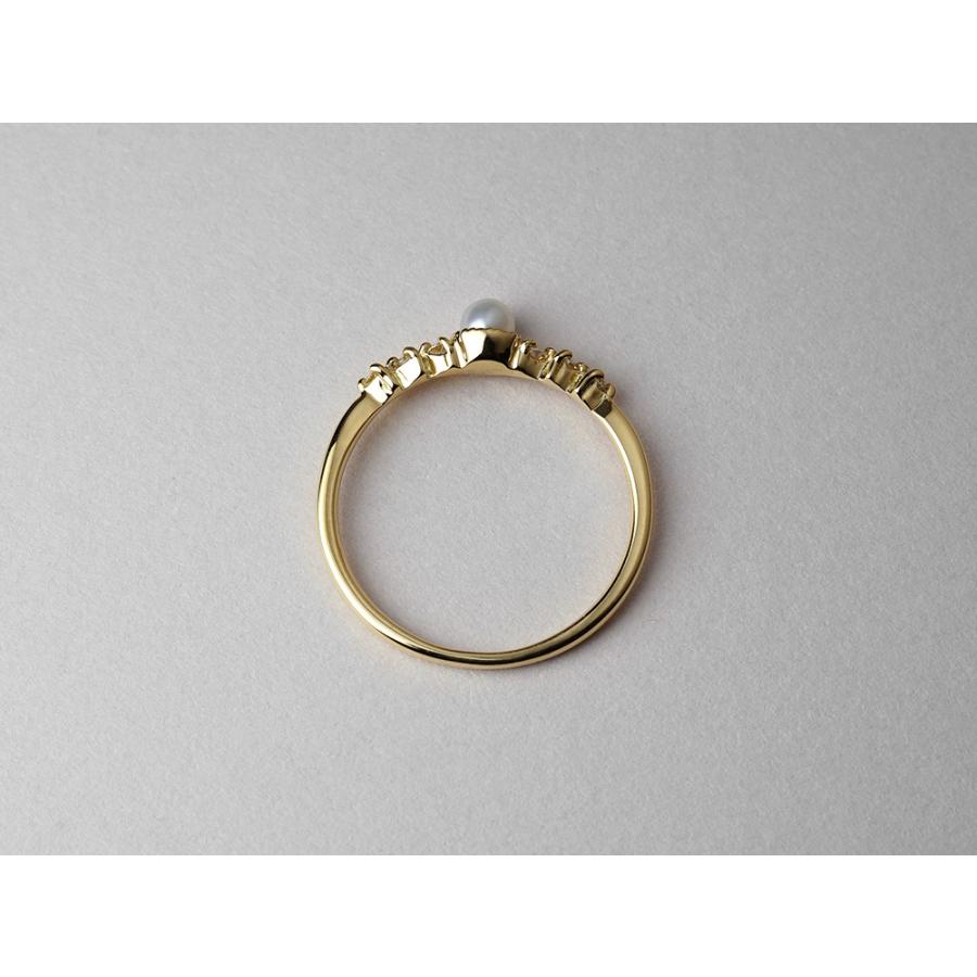 18K リング レディース 指輪 パール ダイヤモンド 真珠 ダイヤ ダイアモンド 結婚式 冠婚葬祭 18金 K18 金属アレルギー対応 rpa1975822の画像